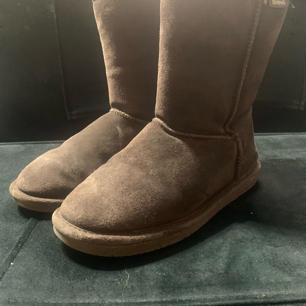 BearPaw Classic Mid-Calf Suede Ankle Boots in Brown - Picture 2 of 4
